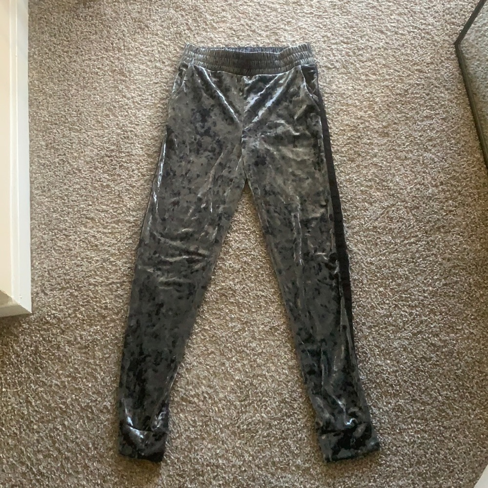 Grey Velvet Joggers